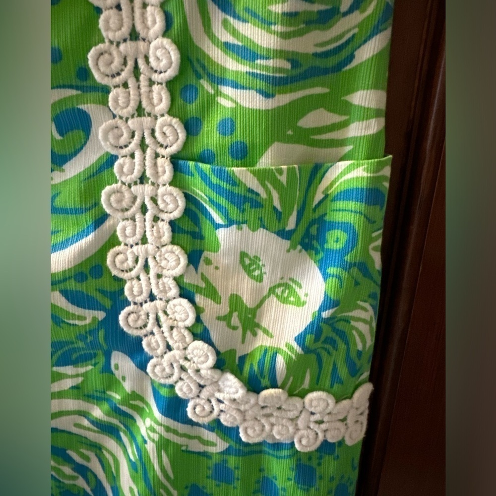 Lilly Pulitzer "Roar Of The Jungle" Alpha Delta Pi Lion Shift Dress Size 0 - Picture 4 of 11